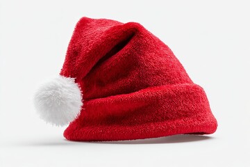 Festive Christmas Santa hat isolated on white background