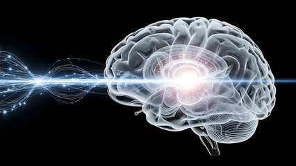Unlock mental power with this brain illustration that visualizes insight, creativity, and advanced technology for science, medicine, or design projects
