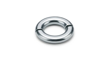 Close-up of a shiny metal ring clasp.