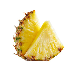 Fresh Pineapple Slice on Transparent Background Delicately Showcasing its Juicy Interior and Textured Exterior Perfect for Culinary or Tropical Themes