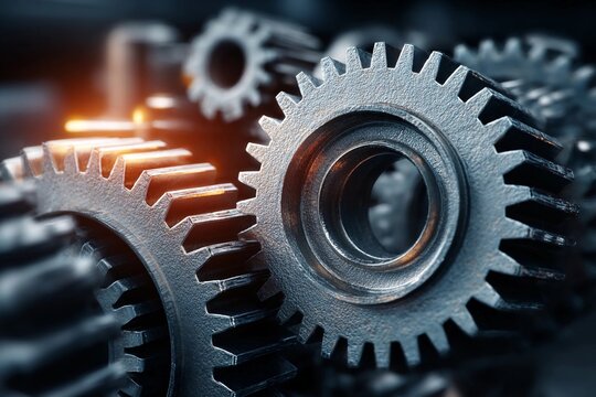 Gears interlocking in a mechanical assembly showcasing engineering precision and design