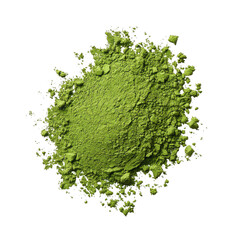 Vibrant Green Powder Highlighting the Richness of Nature's Color Palette on Transparent Background