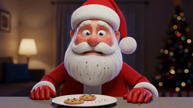 Santa Claus discovers his favorite Christmas cookies have gone terribly wrong in a funny animation