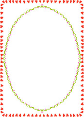 Rough Edges Doodle Vintage Oval Frame in Simple Rectangle
