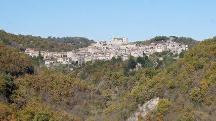 Obraz premium the small village of Posticciola, Rieti, Lazio, Italy