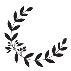 Elegant botanical frame with leaves and branches a simple vector design element isolated on white background