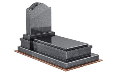Dark granite tombstone with pedestal, 3d rendering