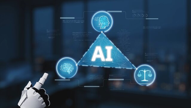 Explore a cutting-edge representation of artificial intelligence, combining human intellect and ethical considerations, highlighting the future of technology and innovation. Synapse