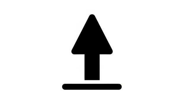 Black Upload Arrow Icon on White Background. - Powered by Adobe
