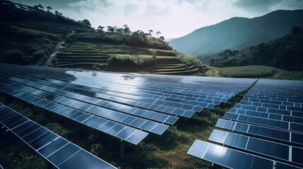 solar panels in the mountains