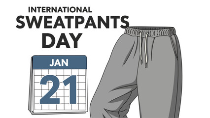 Celebrate International Sweatpants Day on January 21st, perfect for cozy relaxation, casual comfort, and embracing laid-back style with a fun, festive, and lighthearted spirit