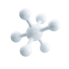Scientific model showcasing molecular structure with interconnected atoms emphasizing chemistry and molecular biology concepts on transparent background