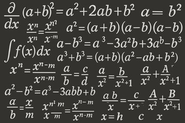 A collection of mathematical equations and expressions written in text form