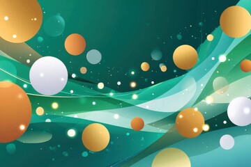 Abstract green diagonal lines with glowing dots and sparkles for dynamic digital background