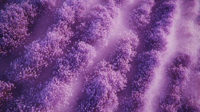 Aerial view of purple forest landscape beautiful nature background scenic tree canopy top view photography - Powered by Adobe