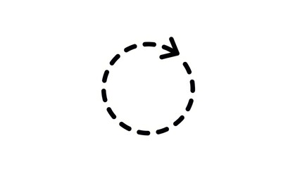 Dashed Circle Arrow Icon Represents Refresh or Reload Action.