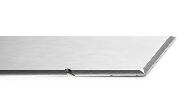 Sharp metal blade with precision cut edge.