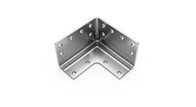 Sturdy L-shaped metal bracket on white background. - Powered by Adobe