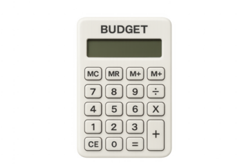 Calculator with budget word on screen planning finance
