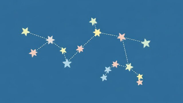 Stylized Constellation of Stars on a Deep Blue Background.