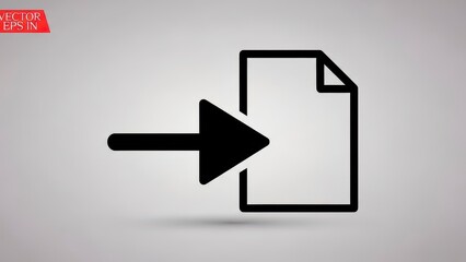 Document Import Icon with Arrow Symbol.