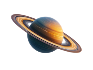 Gas giant planet with prominent rings