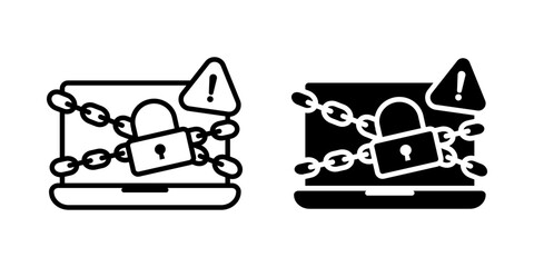 Ransomware icon set. representing data protection, cybersecurity, and information security concepts. Useful for illustrating articles, websites, or presentations related to online safety.