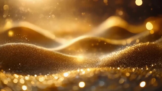 Golden Glow Abstract: An ethereal landscape of radiant gold, where light dances across undulating surfaces, evoking feelings of opulence and mystique.
