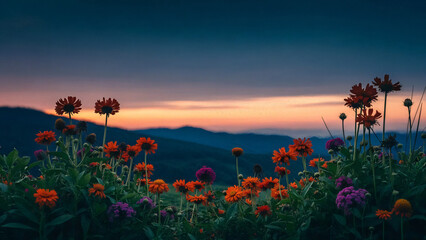 sunset in the field lombok