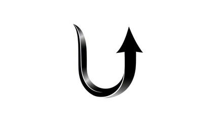 Black Arrow U-Turn Symbol with Glossy Finish.