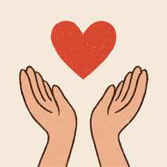 Heart in Hands – illustration vector