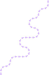 Arrow line moves irregularly through squared wave bends forming a fluctuating neon directional contour.