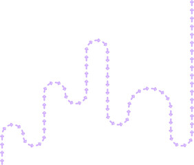 Long arrow flow moves through a maze layout forming an extended neon directional contour with shifting bends.