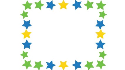 Colorful Star Border Frame for Festive Occasions.