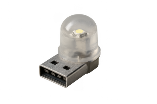 Portable usb led light illuminating transparent background - Powered by Adobe