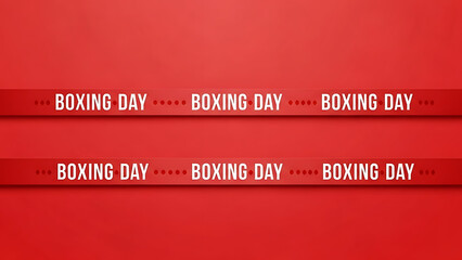 Boxing day sale promotion with repeating text on red background