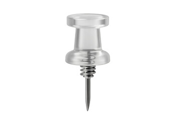 Clear office pushpin with metal sharp point