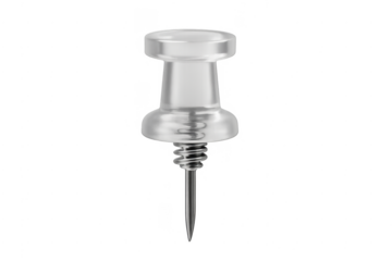 Clear office pushpin with metal sharp point