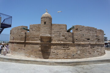 Historic Seaside Ramparts and Watchtower in Essaouira, Morocco