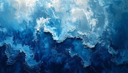 Abstract blue ocean waves background.