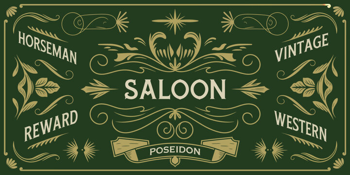 Vintage flourish ornaments vector illustration set featuring hand-drawn western style elements, perfect for design projects, decorative artwork, branding, posters, invitations, merchandise, and creati