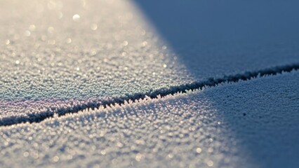 Frosty Surface Detail - A Close-Up of Winters Delicate Touch.