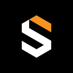 Letter SB or BS minimal geometric monogram logo