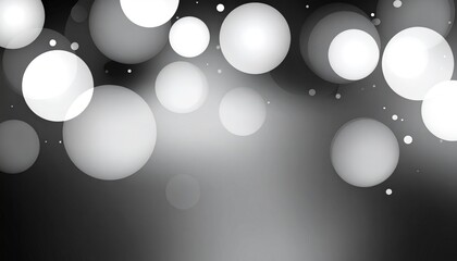 Abstract white bubble shapes on black gradient.