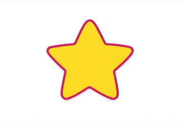 Yellow cartoon star rating icon transparent background