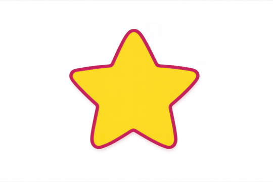 Yellow cartoon star rating icon transparent background