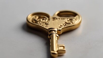 Close-up of house key symbolizing real estate purchase, financing, or home ownership. Close-up of a key representing the purchase, financing, or sale of a home or apartment - Powered by Adobe