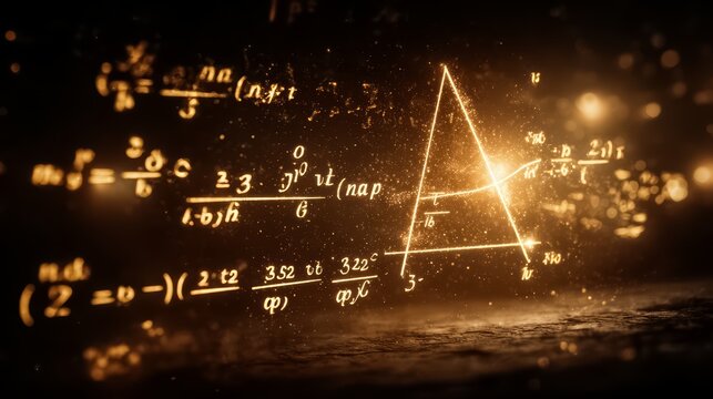 Math equation with a triangle on top of it. The triangle is a symbol for the Pythagorean theorem