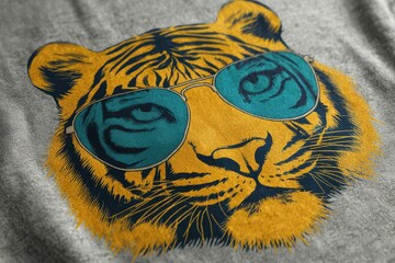 Humorous Tiger Tees: Fun Animal Print with Sunglasses and Quirky Motto