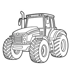 tractor truck coloring page line art